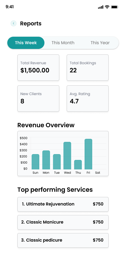 SculptVA staff app screen 6
